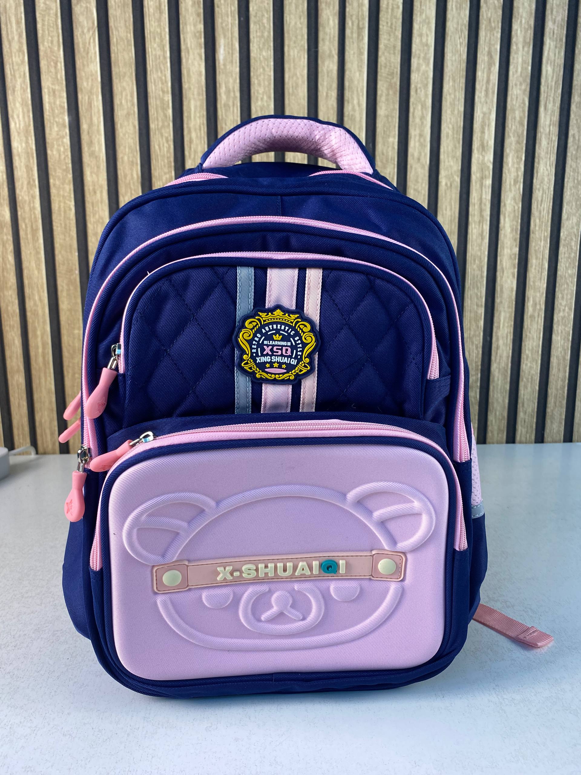 Sac à Dos Scolaire Style Kawaii Grand Volume Tissu Imperméable Bleu et Marron SACKDS18BRS - حقيبة مدرسية بتصميم كاوايي - Sac à dos et Mode - صورة 3