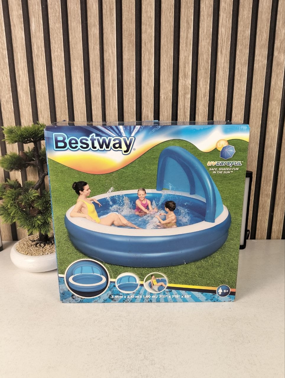 Piscine Gonflable Familiale Bestway 54337 Avec Parasol Amovible et Siège Confortable - مسبح عائلي مع مظلة واقية من الشمس ومقعد مريح - Vacance & Loisir - صورة 11