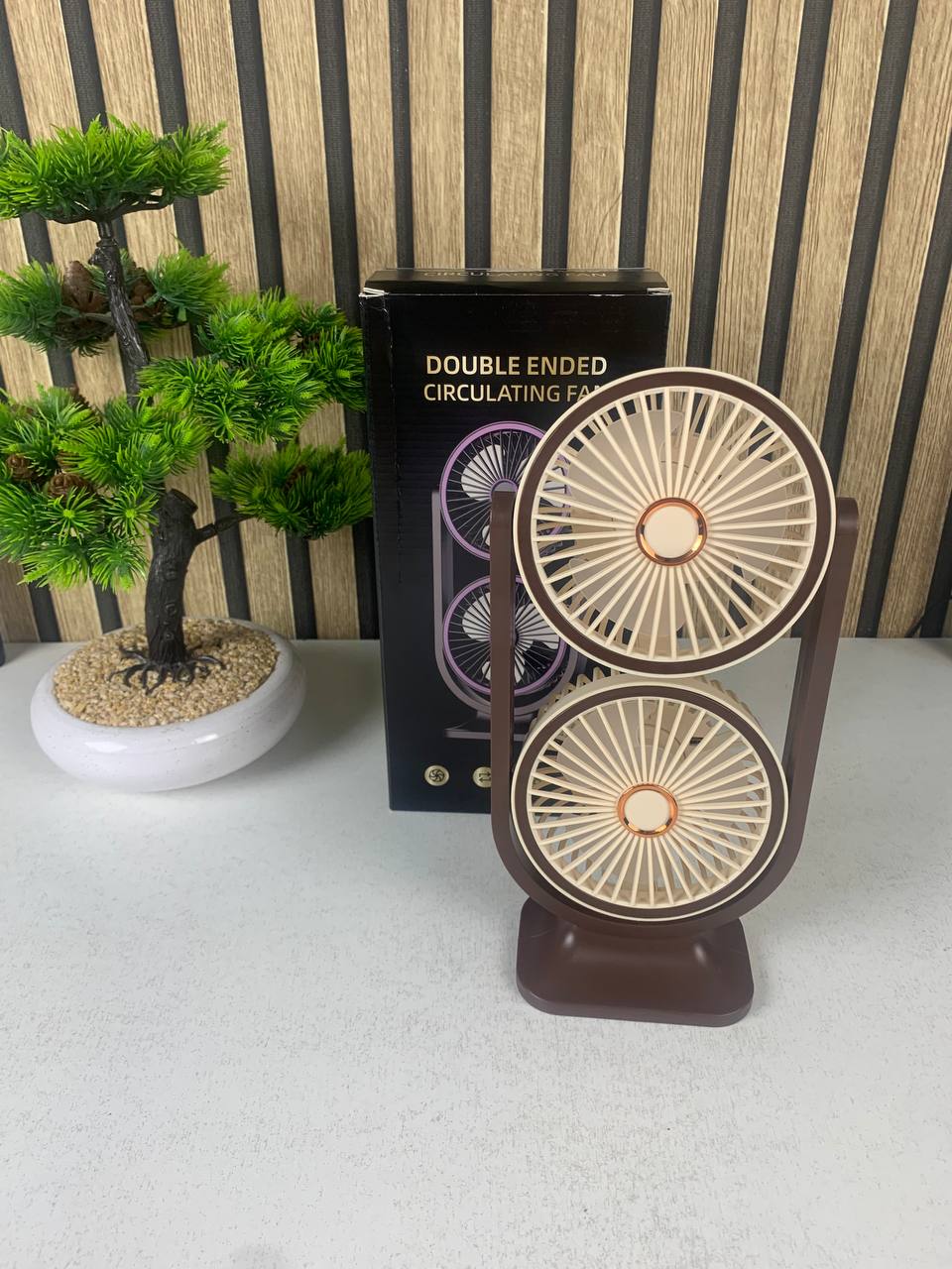 Ventilateur de Bureau Double Tête Rechargeable USB - مروحة المكتب المكتبية المزدوجة بـ 3 سرعات - Vacance & Loisir - صورة 14