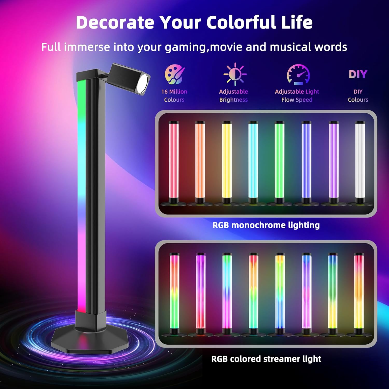 Lampadaire LED Angle RVB Intelligent Éclairage d'Ambiance Multicolore avec Télécommande 1Pcs - مصباح الأرضية الليد الذكي متعدد الألوان مع جهاز تحكم عن بعد - Électronique - صورة 10