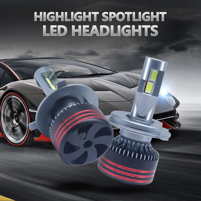 Ampoules LED pour Voiture M8 Pro 120W - Très Haute Luminosité 60 000 LM H4 - مصابيح للسيارات عالية الأداء إضاءة بيضاء - Accessoires Auto/Moto - صورة 2