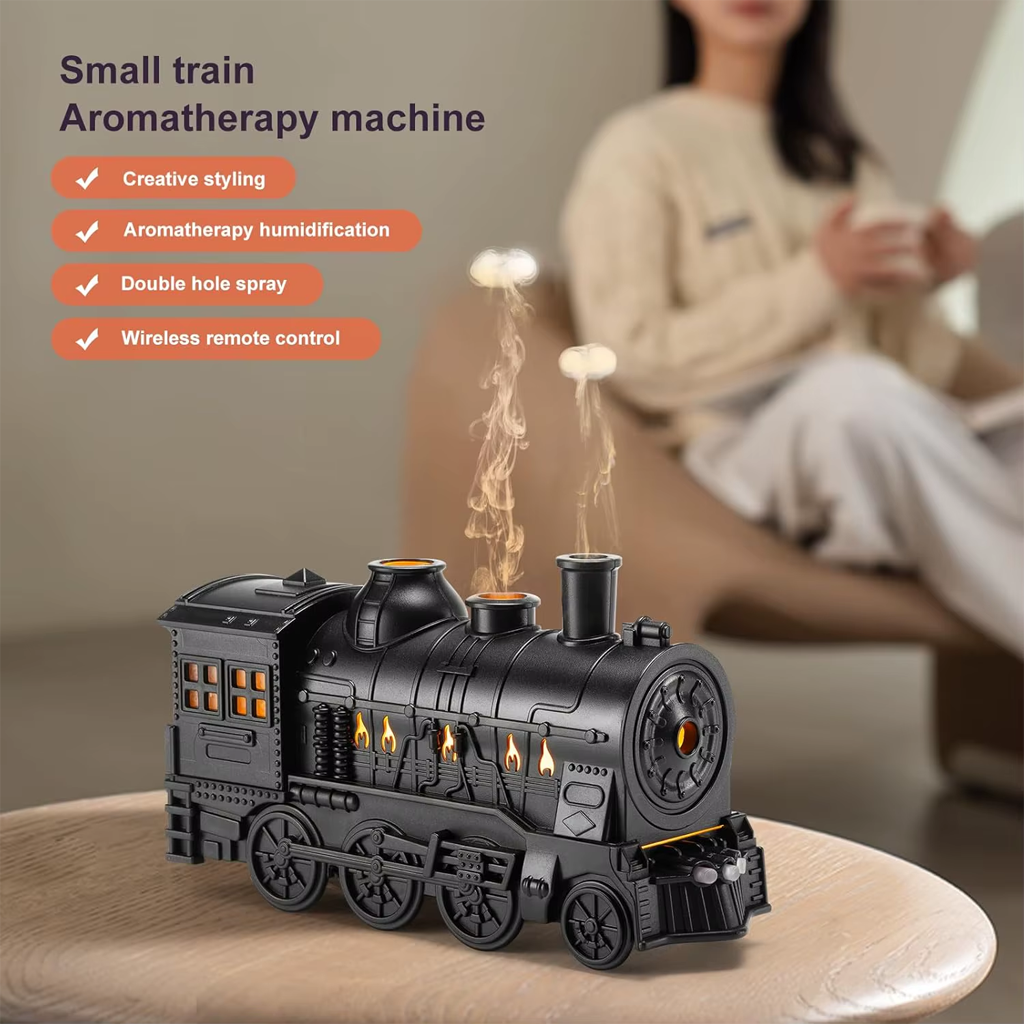 Diffuseur d'Huiles Essentielles en Forme de Train Humidificateur Ultrasonique - موزع روائح بتصميم القطار سعة 300 مل - Décoration - صورة 8