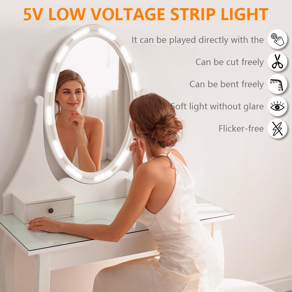 Kit d'Éclairage 10 LED pour Miroir de Maquillage Contrôle Tactile - أشرطة إضاءة مرآة الماكياج - Décoration - صورة 8