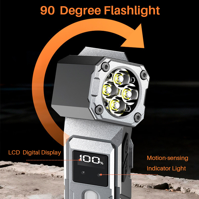 Lampe de Travail LED Multifonction T130 Éclairage Latéral RGB et Écran LCD - مصباح العمل الذكي متعدد الوظائف بمغناطيس - Camping et Randonnée - صورة 2
